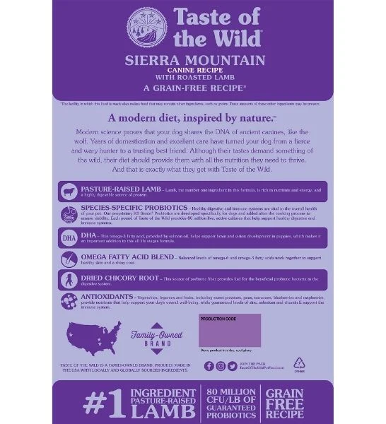 Taste of the Wild Sierra Mountain Canine Formula Dry Dog Food