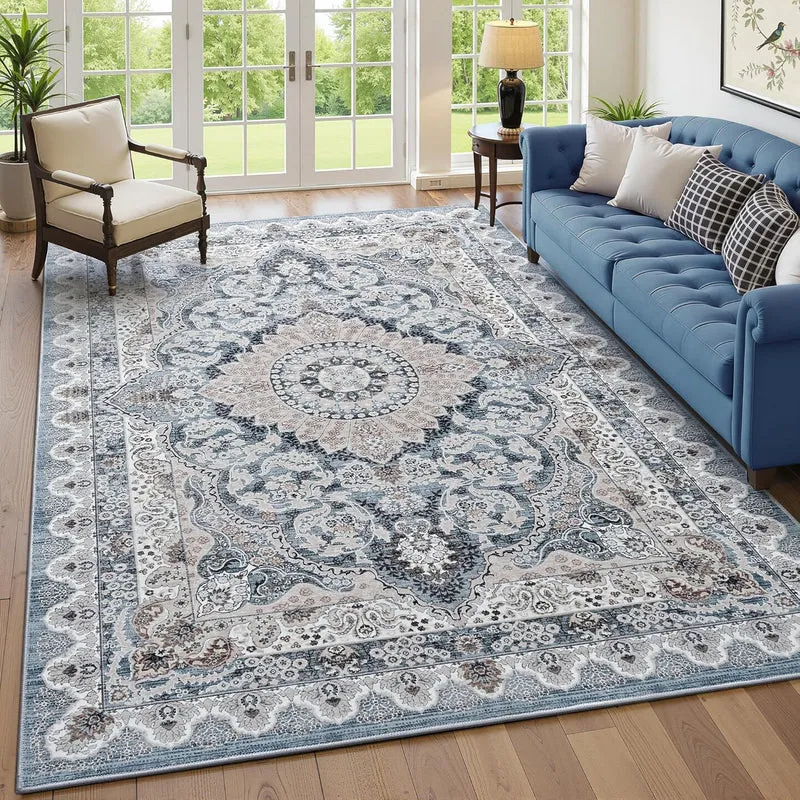 Eleganter, von Vintage inspirierter Polyester-Teppich