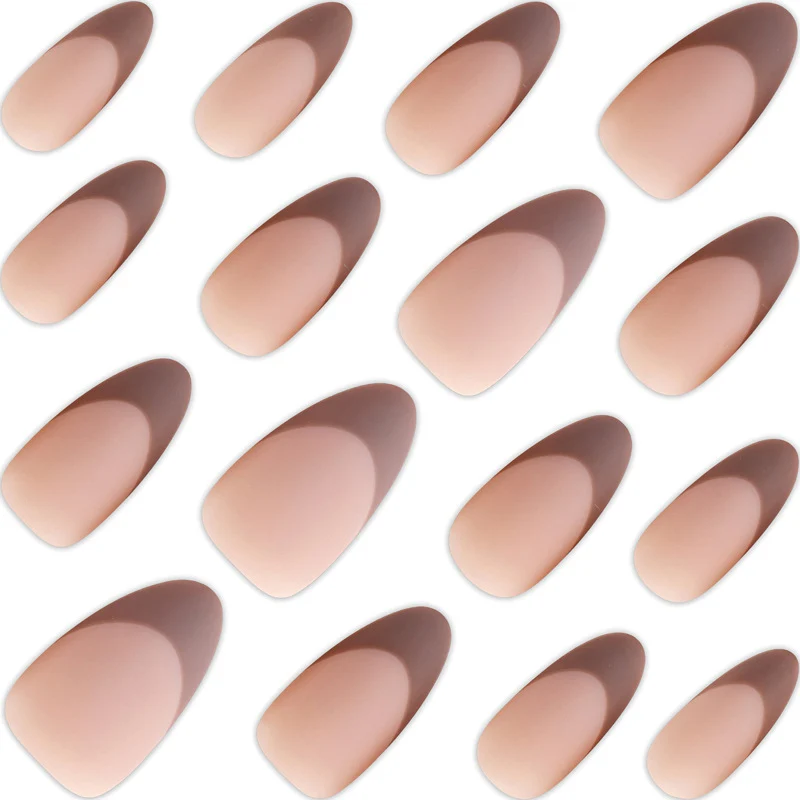 Elegantes Press-On-Nagel-Set mit stilvollem Halbmond-Design Karnz