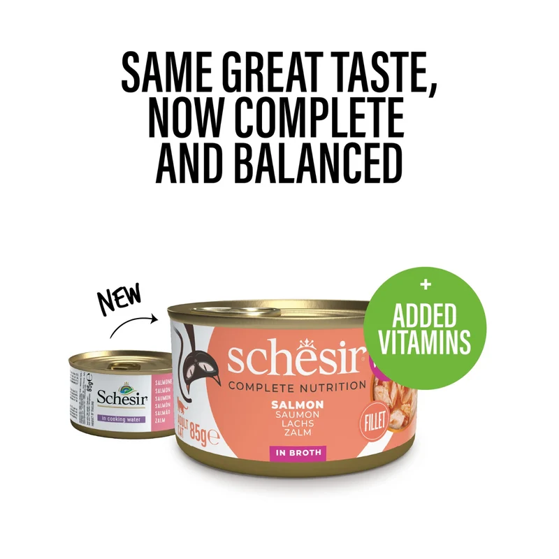 Schesir Natural Salmon Adult Wet Cat Food 85G