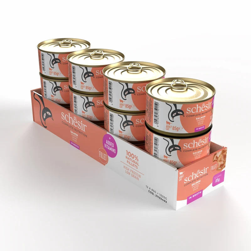 Schesir Natural Salmon Adult Wet Cat Food 85G