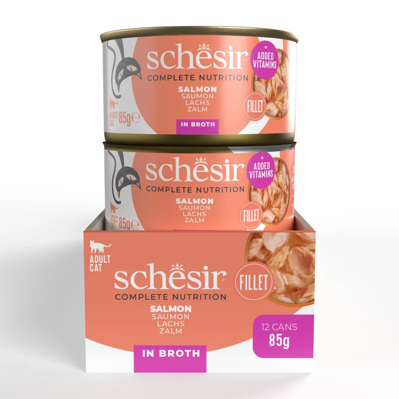 Schesir Natural Salmon Adult Wet Cat Food 85G