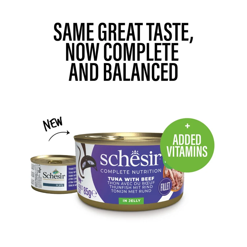Schesir Tuna With Beef in Jelly Adult Wet Cat Food 85G