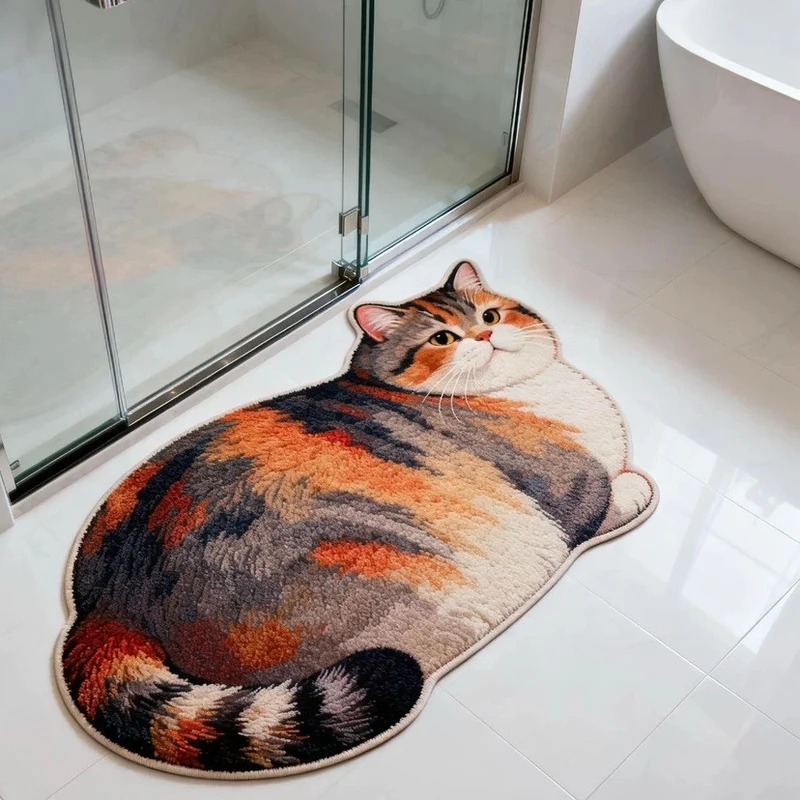 Katzenförmige Plüsch-Badematte