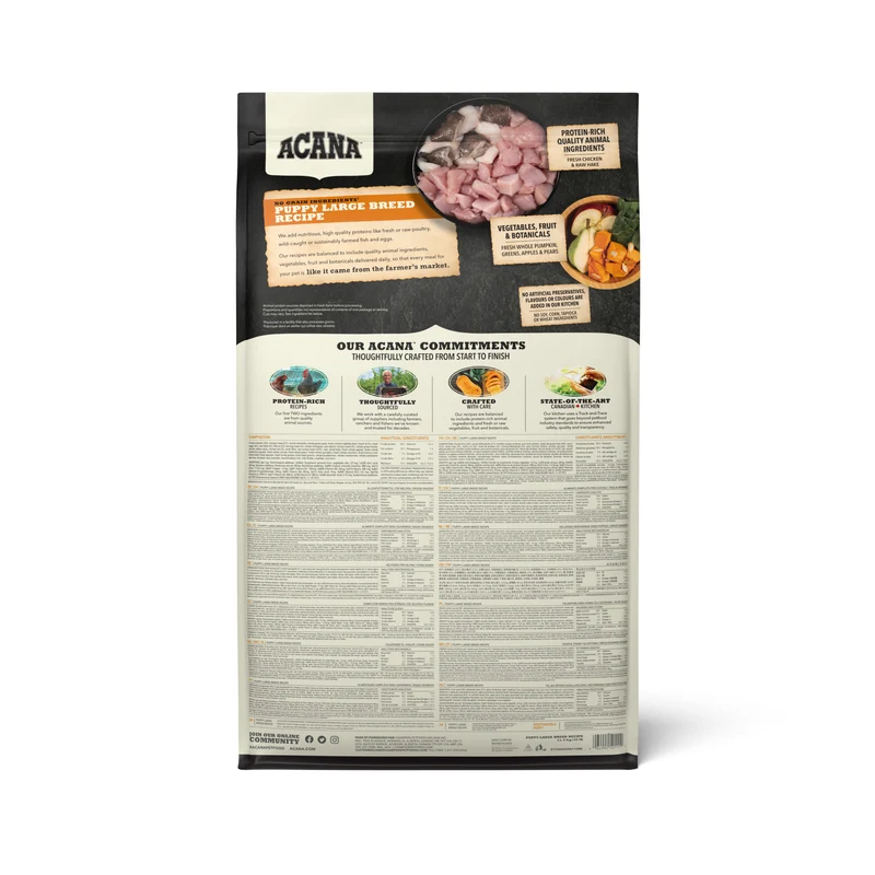 Acana Large Breed Puppy Protein-Rich Grain-Free Dry Dog Food 11.4KG
