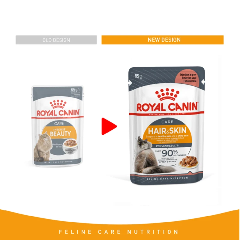 Royal Canin Feline Care Nutrition Hair & Skin In Gravy Adult Wet Cat Food 85G