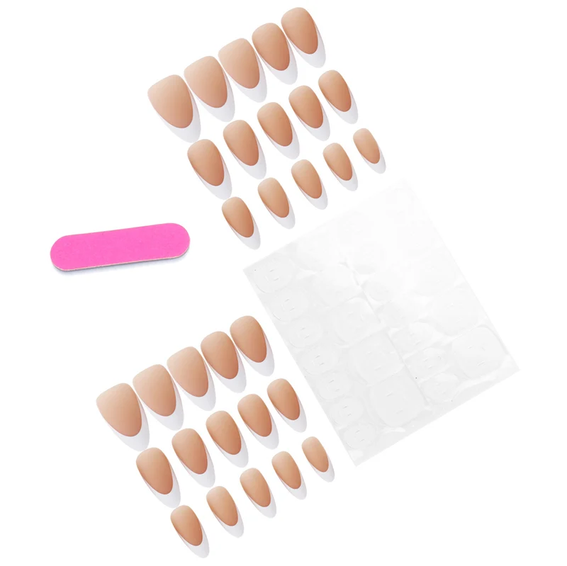 Premium French Tip Press-On Nail Set Karnz