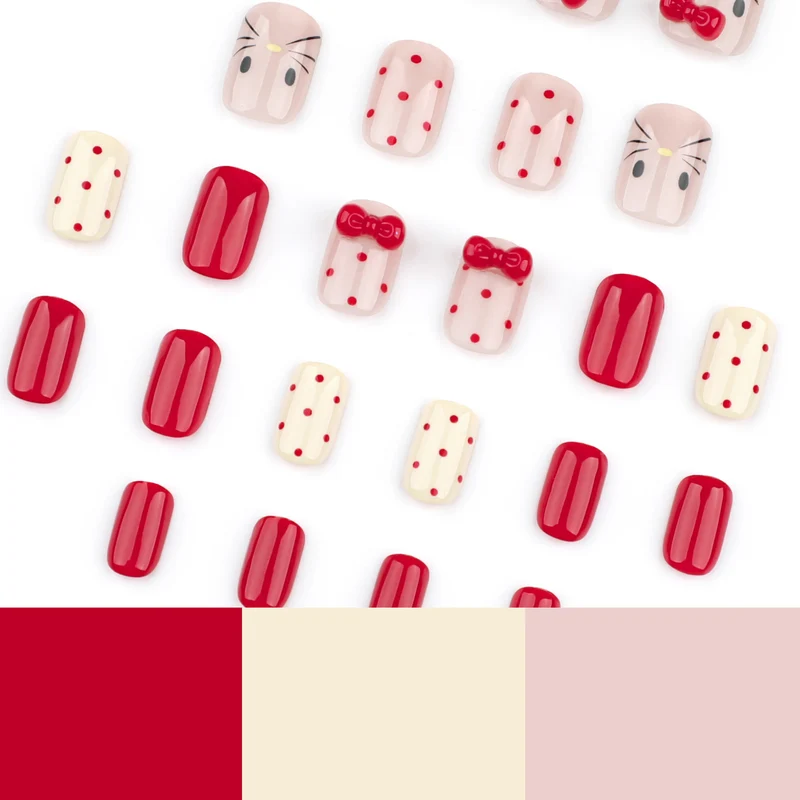 Kunstvolle Nagelkunst mit niedlichen Schleifenmotiven Karnz