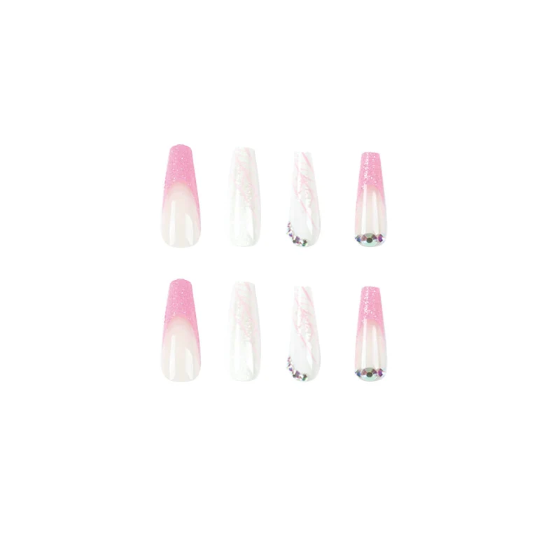 Kunstvolle Stiletto-Nägel mit Glitzer- und Schneeflockendesign Karnz