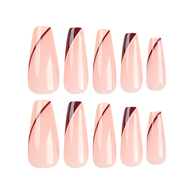 Kunstvolle Stiletto-Nägel mit eleganten Farbverlauf und geometrischen Akzenten Karnz