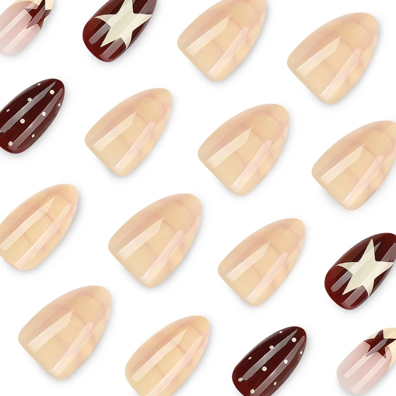 Kunstvolle Nagelkunst mit geometrischem Muster und festlichem Design Karnz