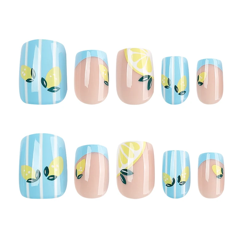 Kunstvolle Nagelkunst mit fruchtigem Zitronen-Design Karnz