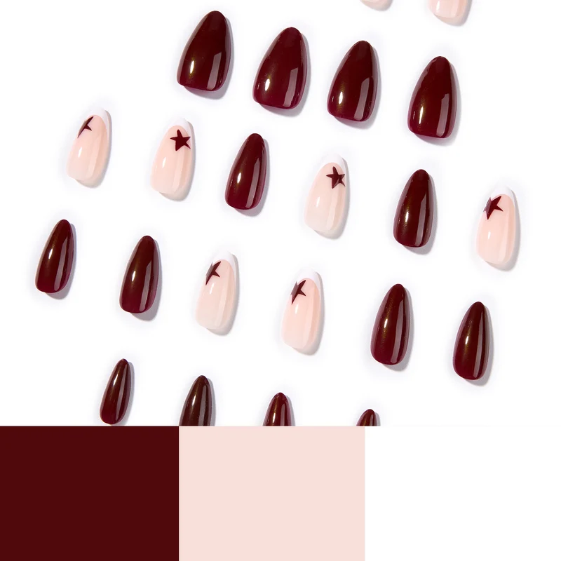 Kunstvolle Nagelverlängerungen mit Stern-Design Karnz
