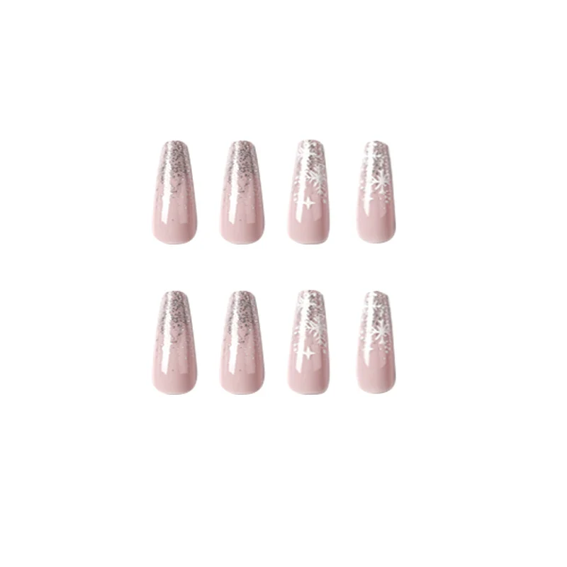 Kunstvolle Nagelkunst im Winterdesign mit Glitzer und Schneeflocken Karnz