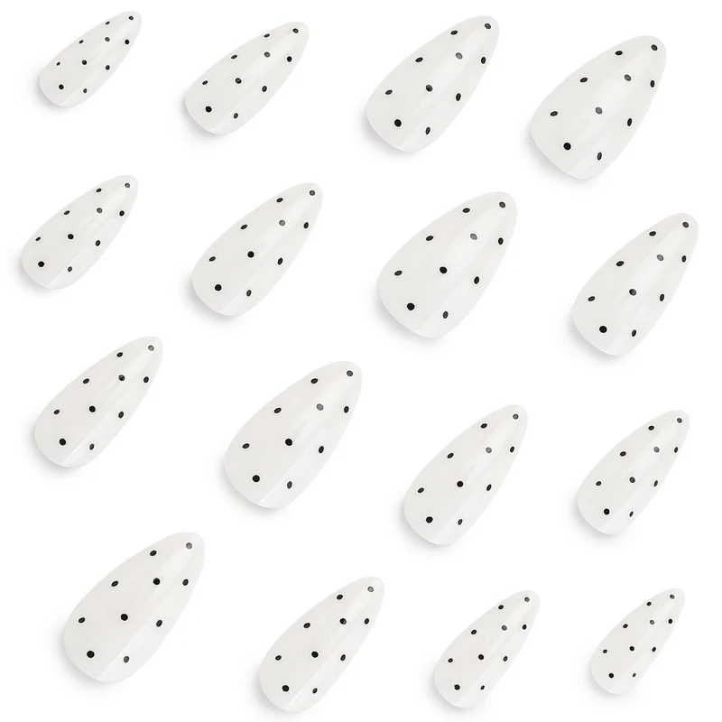 Kunstvolle Nagelverlängerungen mit Polka-Dots Karnz
