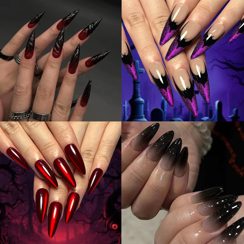 Kunstvolle Nagelverlängerungen mit kreativen Augen-Design Karnz