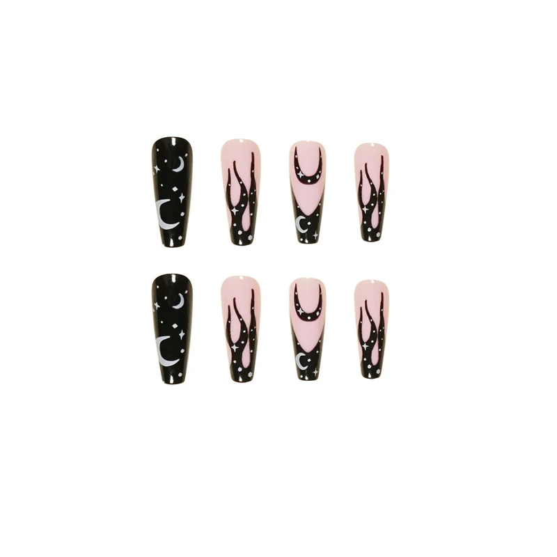 Kunstvolle Nagelverlängerungen mit kreativem Design und glitzernden Akzenten Karnz