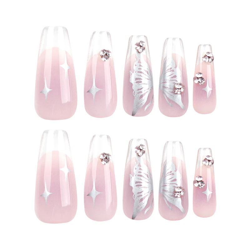 Kunstvolle Nagelverlängerungen mit elegantem Floral-Design Karnz