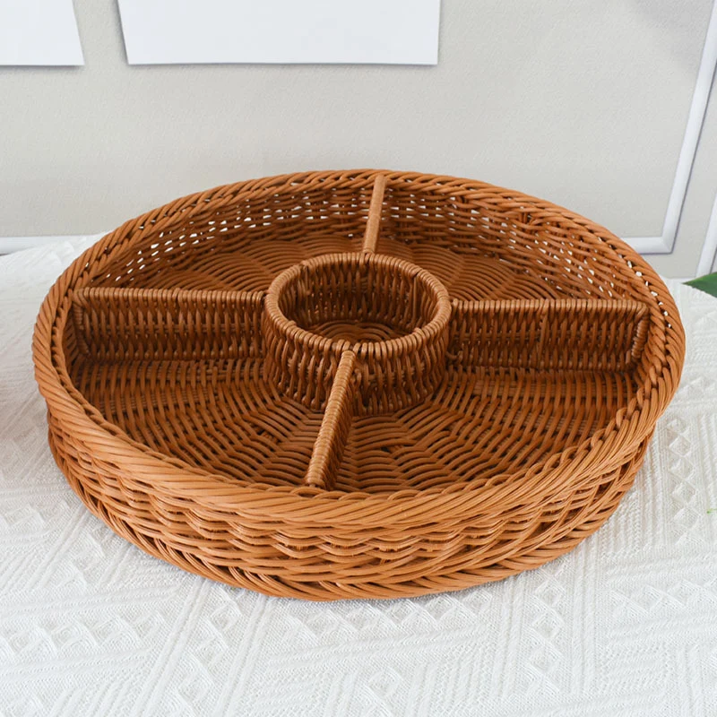 Artisan Woven Round Storage Tray Karnz