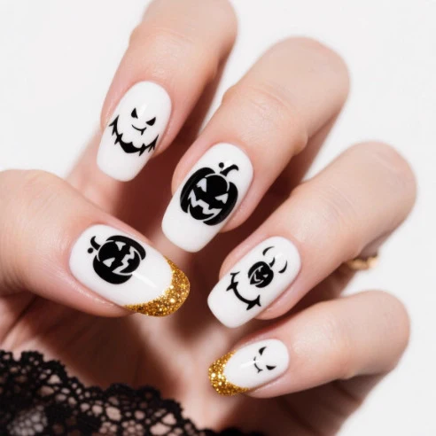 Künstlerische Halloween Themen Nagelkunst Karnz