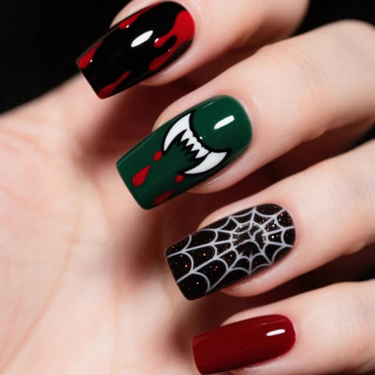Künstlerische Halloween Themen Nagelkunst Karnz