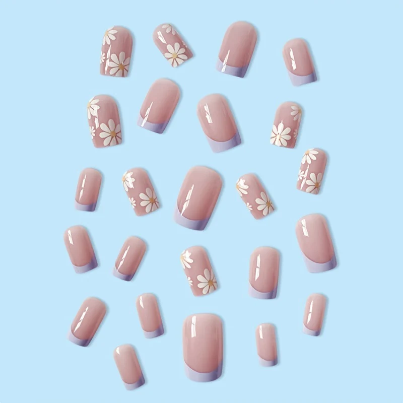 Künstlerische florale Acryl-Nagelerweiterungen Karnz