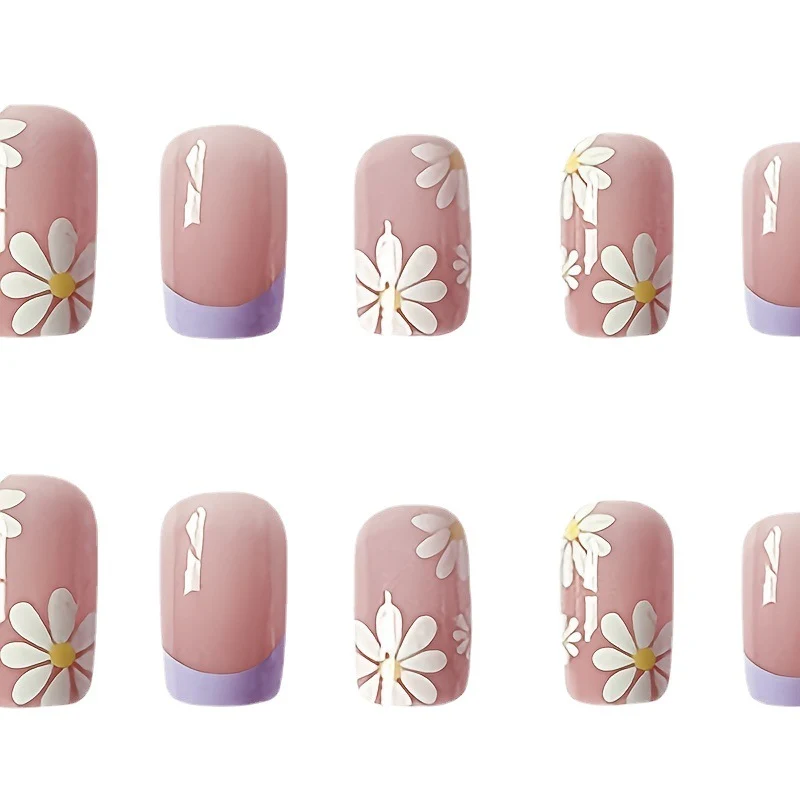 Künstlerische florale Acryl-Nagelerweiterungen Karnz