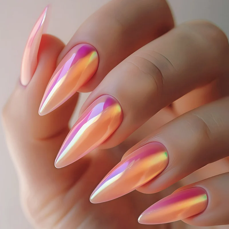 Shimmery Stiletto Press-On Nagelkunst Karnz
