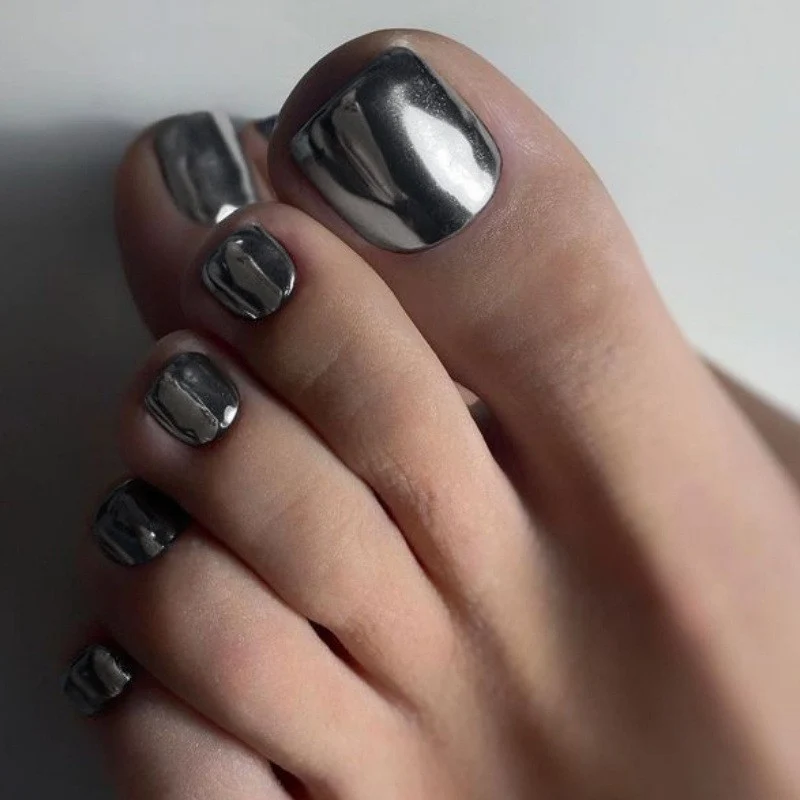 Premium Metallic Press-On Nail Set Karnz