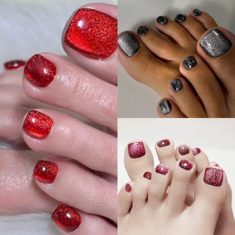 Premium Glitzernde Press-On Zehennägel Karnz