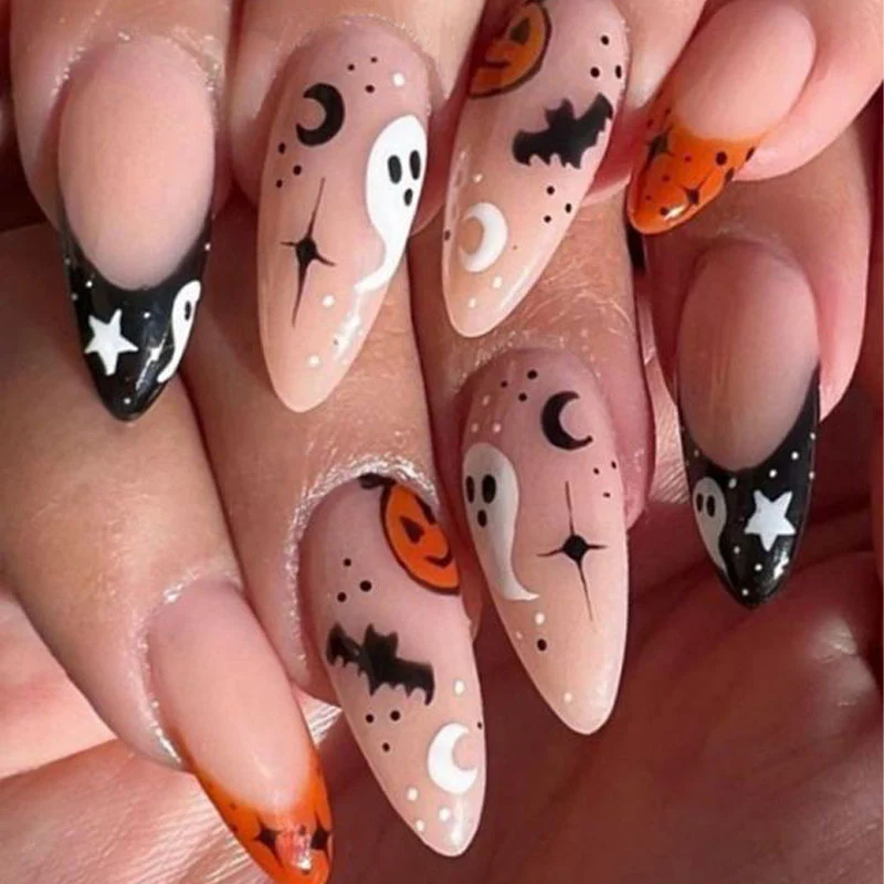 Künstlerisches Halloween-Themen Press-On Nagelset Karnz 1789805113
