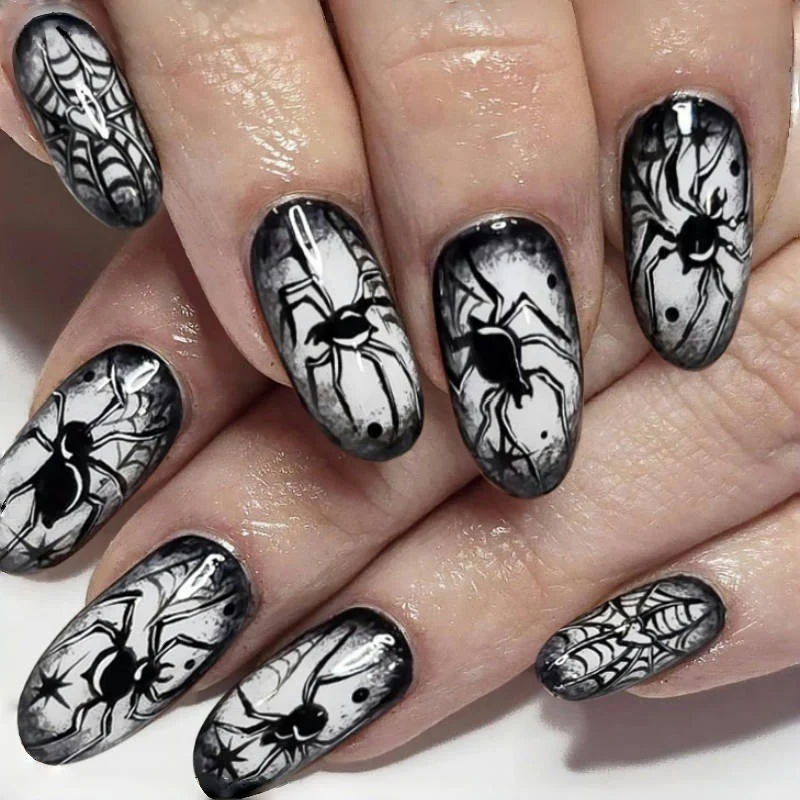 Künstlerische Halloween-Themen Press-On Nagelkunst Karnz