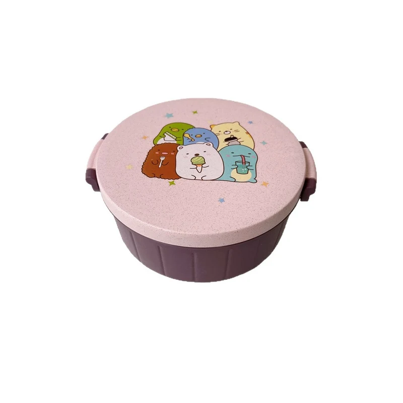 Spaßige Tierdruck Bento-Schüssel mit Besteckset