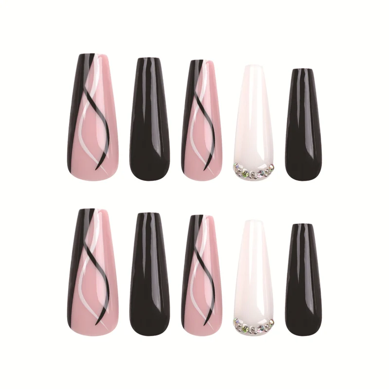 Kunstvolle Acryl-Nägel mit elegantem Design Karnz