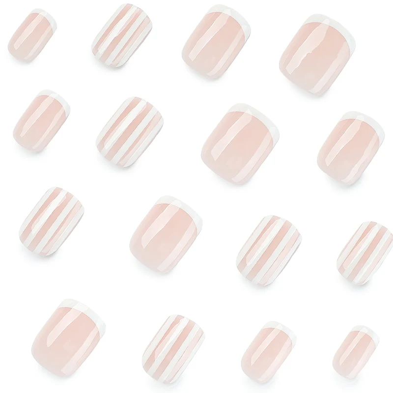 Künstliche Nagelkunst mit Streifenmuster Karnz