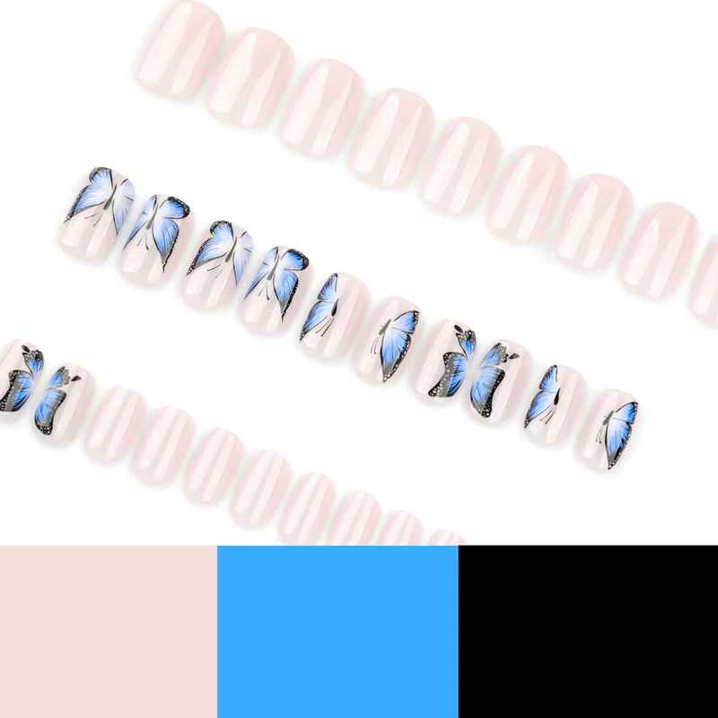 Künstliche Nagelkunst mit Schmetterlingsdesign Karnz