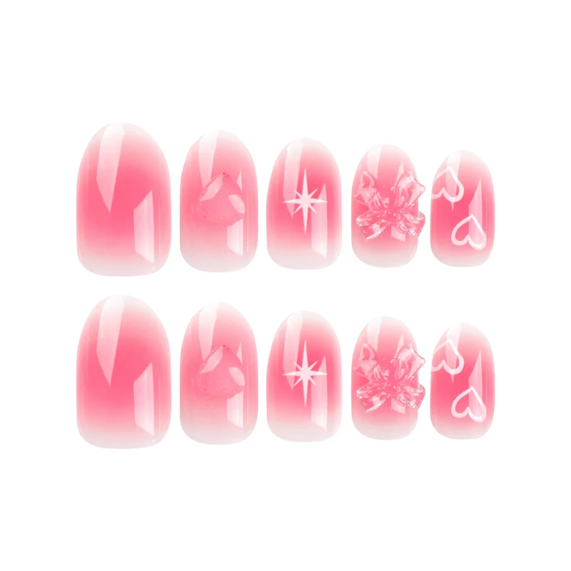 Künstliche Nagelkunst mit romantischem Design Karnz