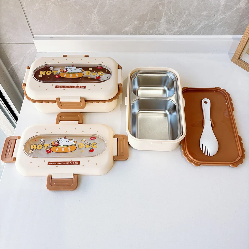 Cartoon-Themen Lebensmittelaufbewahrung Bento Box Mit Besteck
