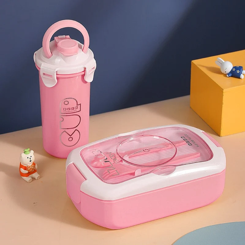 Tragbare Lunchbox mit integrierter Wasserflasche