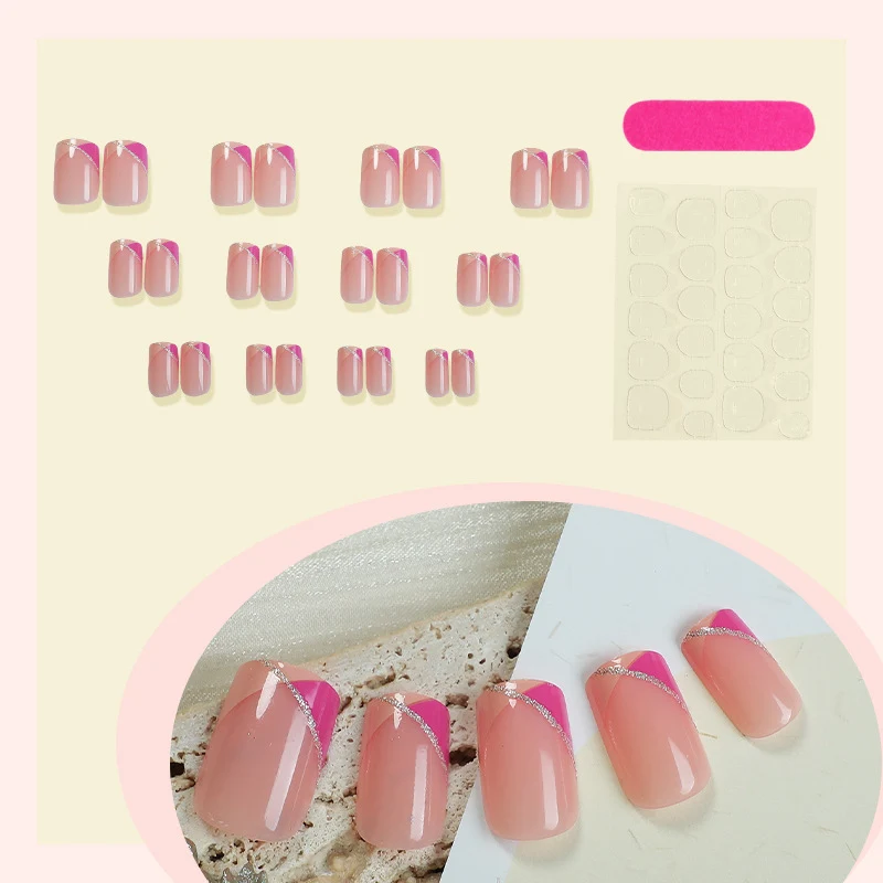 Kunstnagelset mit elegantem Farbverlauf und Glitzerdetails Karnz