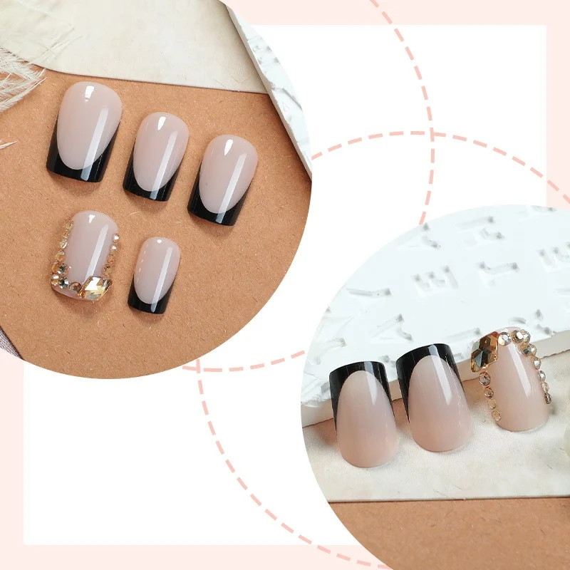 Kunstnagelset mit elegantem Farbverlauf und Glitzerakzenten Karnz