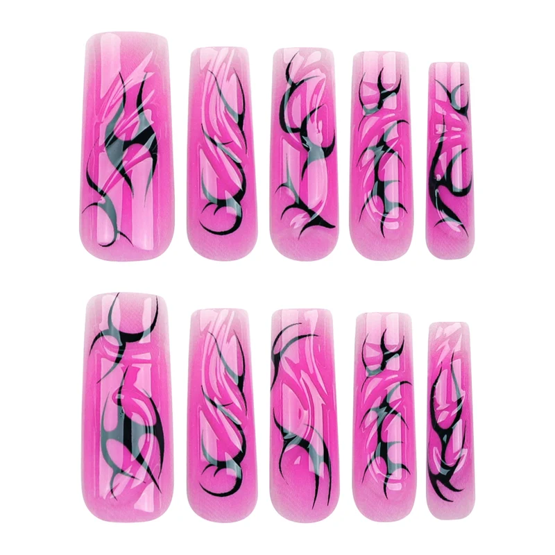 Künstliche Nagelkunst mit modernem Tribal-Design Karnz