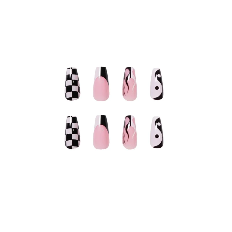 Künstliche Nagelkunst mit modernem grafischen Design Karnz