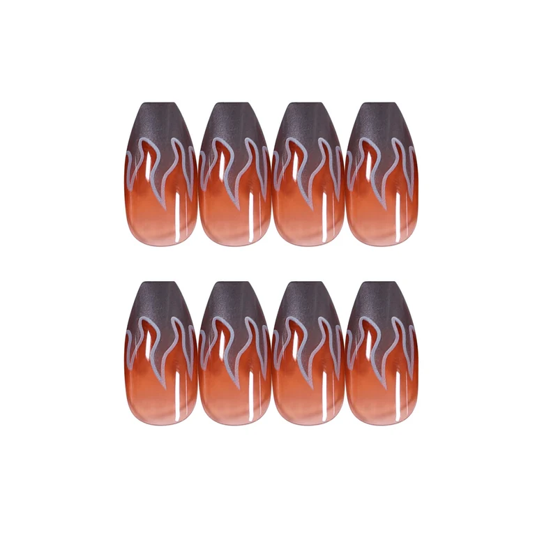 Künstliche Nagelkunst mit Feuerdesign Karnz
