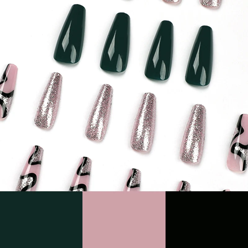Künstliche Nagelkunst mit eleganten Glitzer- und Farbverlaufseffekten Karnz