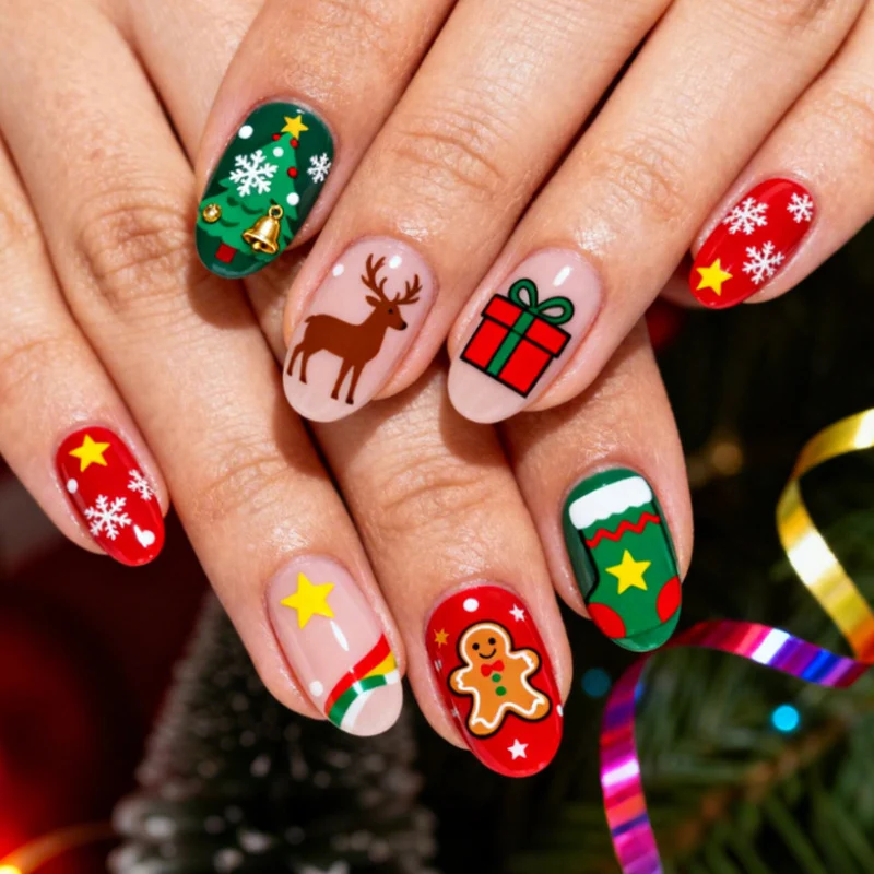 Kreatives Weihnachtskunstnagelset Karnz