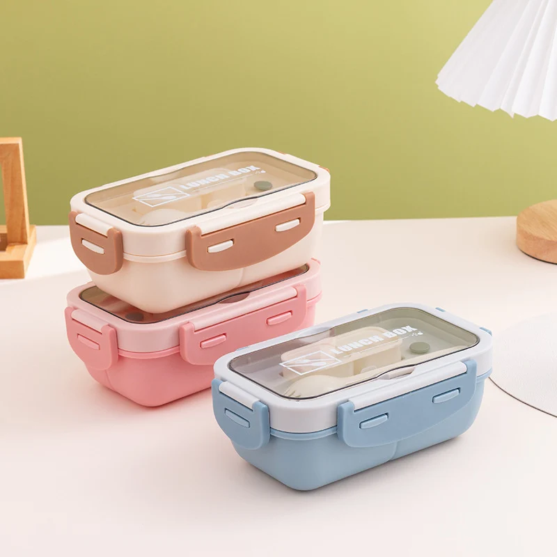Vielseitige Mehrfachfach-Lunchbox mit integriertem Besteck