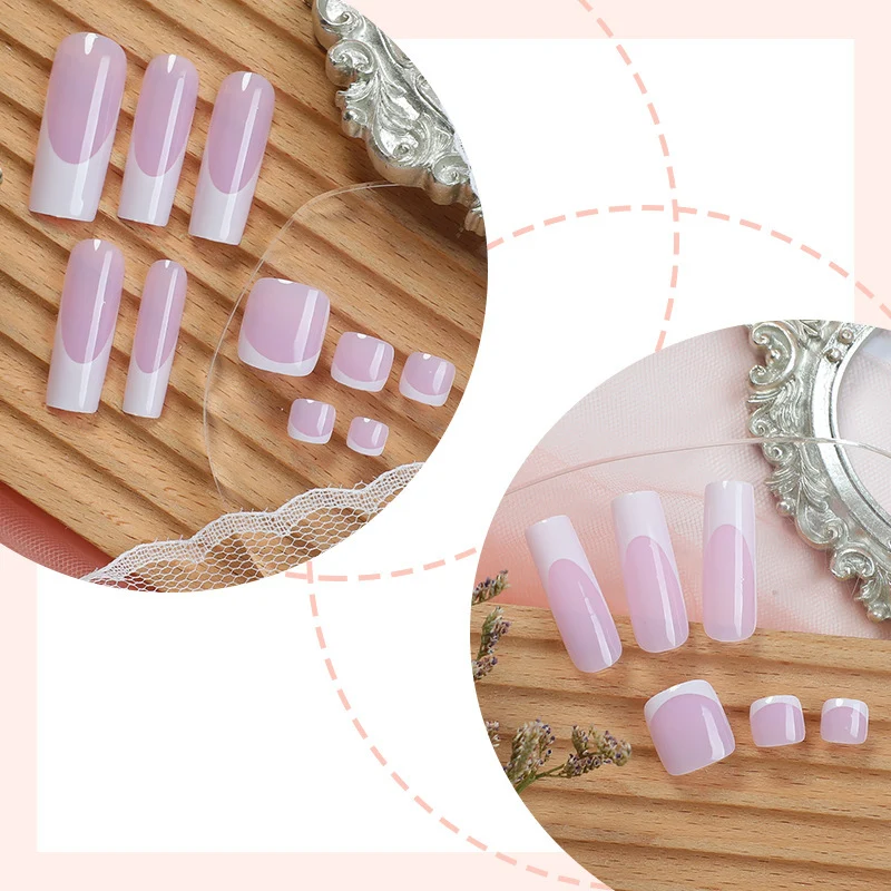 Kreatives Nagelset mit elegantem French-Tip und Glitzereffekten Karnz