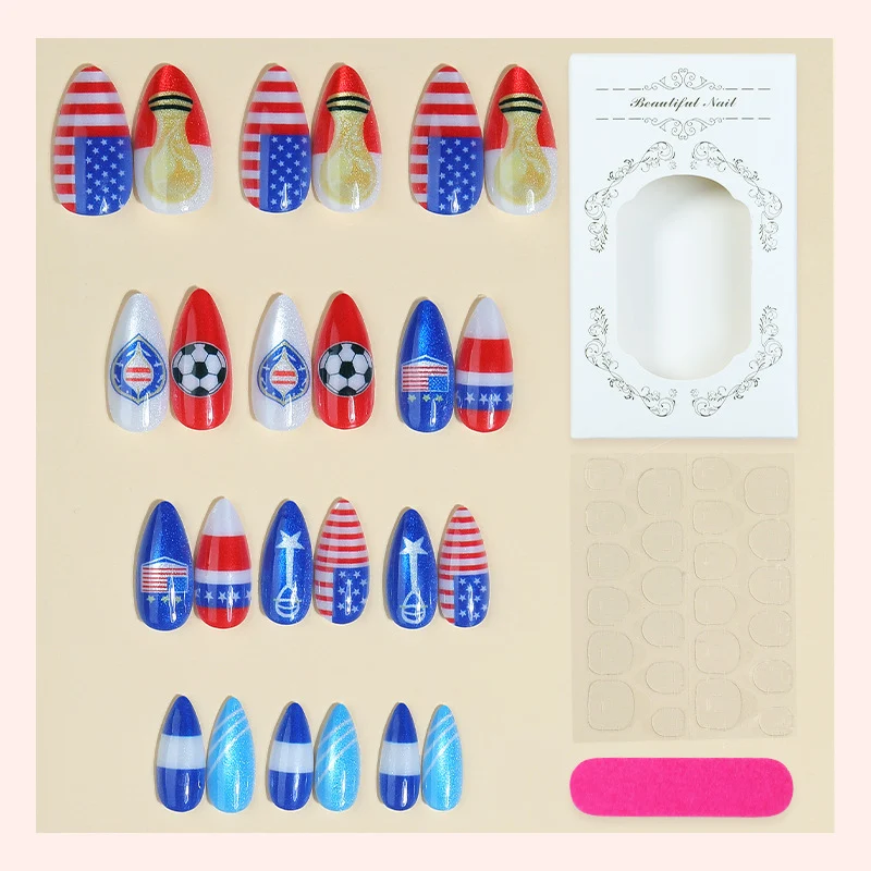 Kreatives Kunstnagelset mit sportlichen und festlichen Motiven Karnz