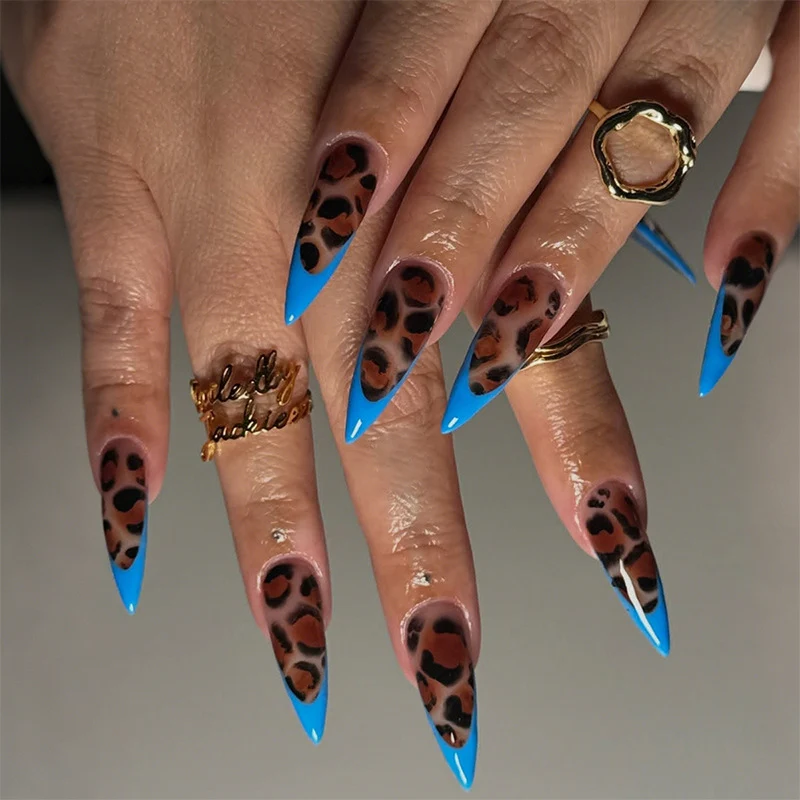 Kreatives Kunstnagelset mit Leoparden-Details Karnz